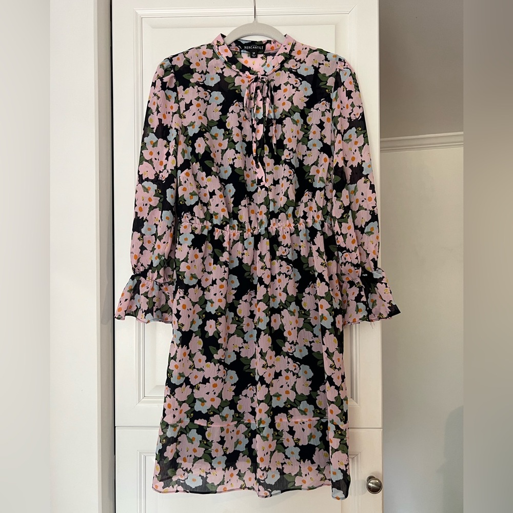 J. Crew Mercantile small petite floral long sleeve dress